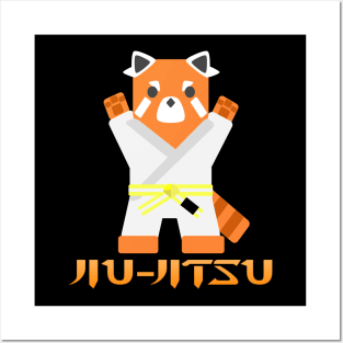 Jiu Jitsu Panda -Yellow White Belt- Posters and Art